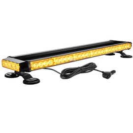 WOWTOU Roof Top Safety Flashing 56 LED Amber Green Emergency Light Bar for Vehicles Trucks POV, Strong Magnetic Double Side Strobe Beacon Lights
