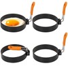 Egg Rings 3.5 Inch Pack of 4 with Silicone Handle