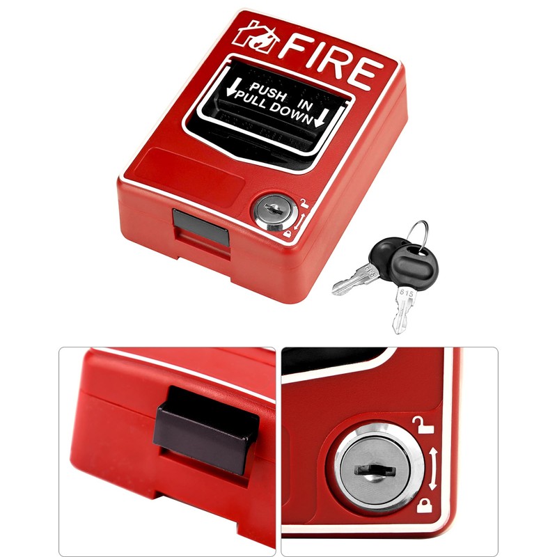 QWORK Wired Emergency Sound and Light Fire Alarm Station, 12