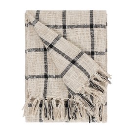 Yard Beni Check Fringed Throw