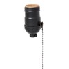 B&P Lamp® Brass Pull Chain Socket, Satin Black Finish, Pull