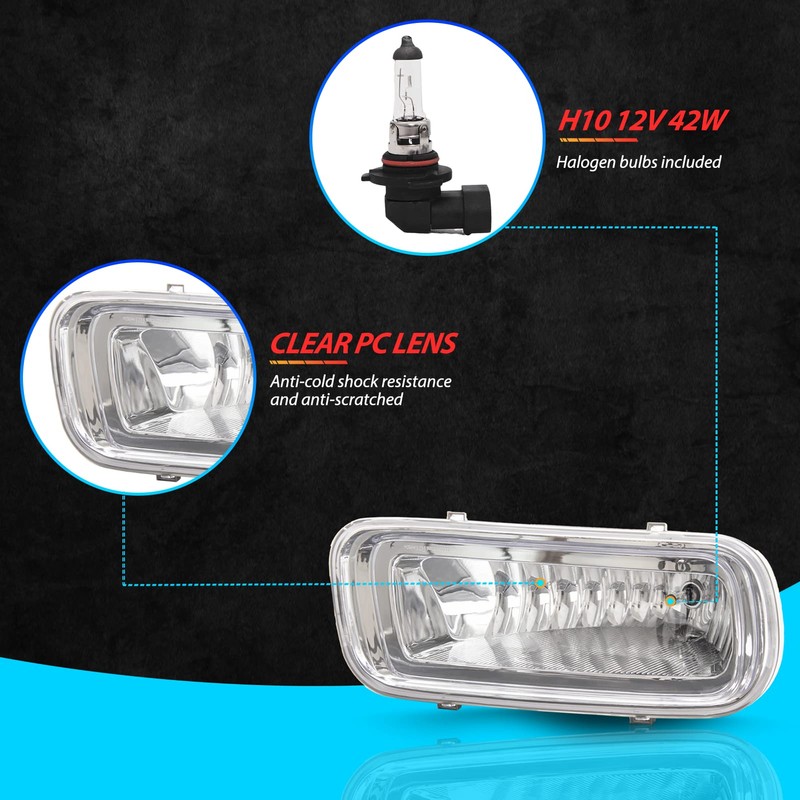 SPIEGEER Fog Lights Assembly for 2004 2005 2006 Ford F150