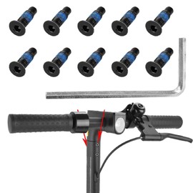 Kiuiom E Scooter Screws, Scooter Forehead Screws Accessories, Axle Screws for Scooter, 10 Pieces with Allen Key Mounting Screws Scooter Replacement Screws for Scooter E Scooter Accessories