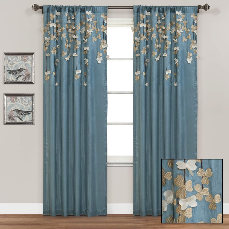 Lush Decor Flower Drops Window Curtain Single Panel, 95" L