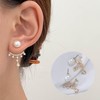 Wendalern Pearl CZ Ear Jacket Earrings Teardrop Crystal Dangle Earrings