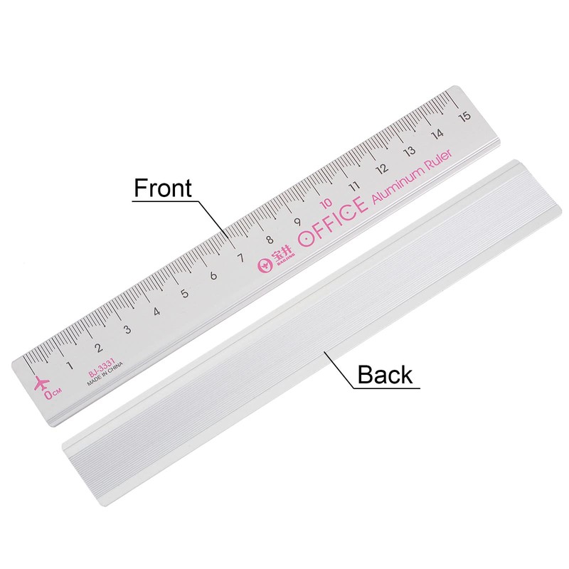 sourcing map Straight Ruler, 15 cm, Metric Aluminium Alloy Ruler,