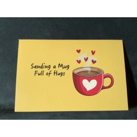 Thinking of You Encouragement Card Sweet Sending A Mug Full of Hugs!
