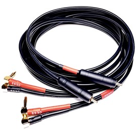 CESS-140-3f Cable de enchufe de ángulo recto banana a macho RCA macho, calibre 12, paquete de 2 (3 pies)