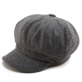 Fancet Winter Hat for Women Ladies Baker Boy Newsboy Cabbie Cap Visor Beret Peaked Hat Grey Medium