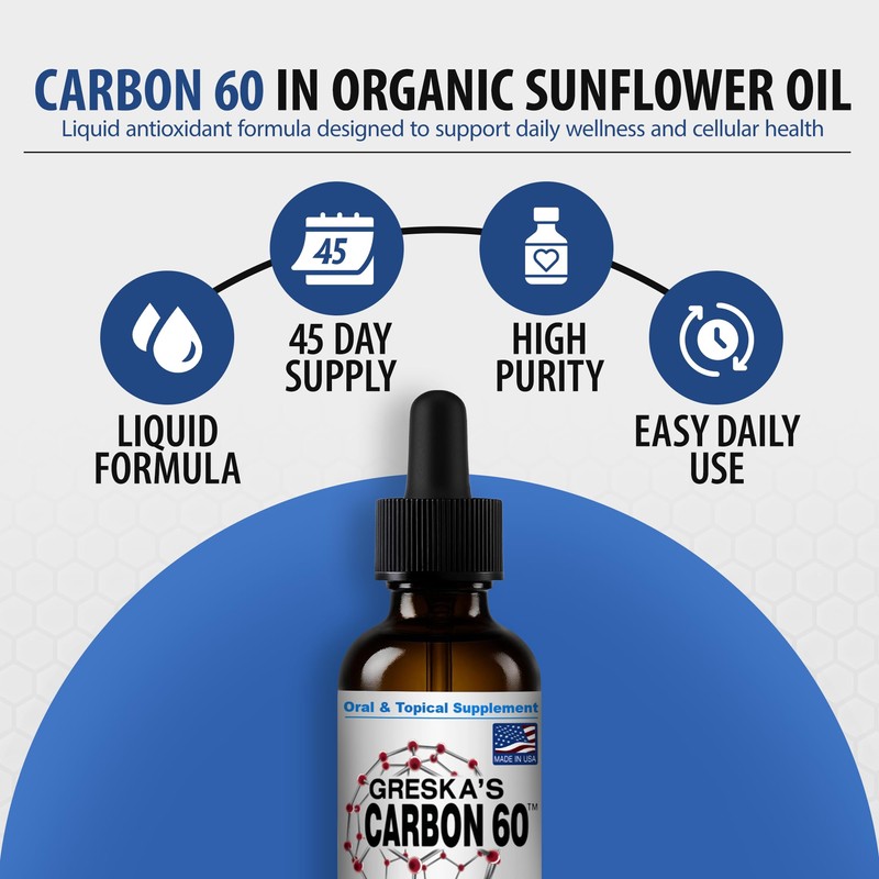 Greska's Carbon 60 in Organic Sunflower Oil - 45 Day