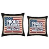 Proud Grandpa Of Three Young Americans Granddad Grandchild Throw Pillow