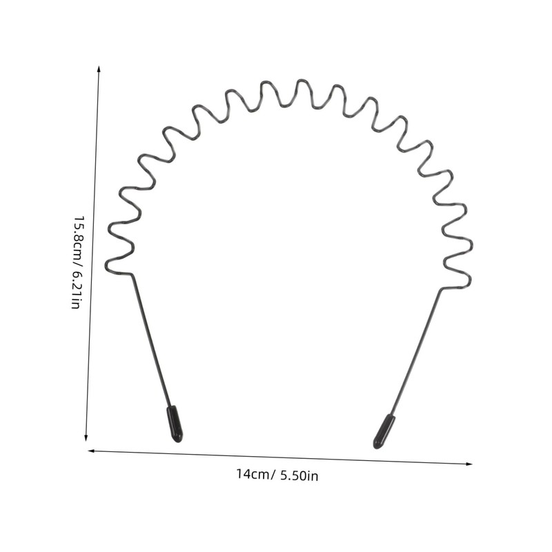 PACKOVE 2pcs Metal Headband for Women and Men Non-Slip Wavy