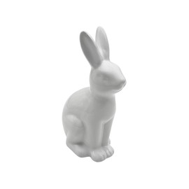 Elegant modern decorative bunny, Easter bunny, ceramic bunny, Easter decoration rabbit, Easter bunny, glossy ceramic white, L/W/H 6 x 8 x 16 cm.