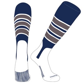 PEAR SOX OTC Baseball Softball Stirrup Socks (C, 7in) Navy, White, Graphite