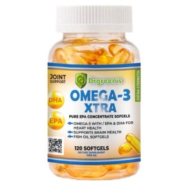 Aceite de pescado Omega 3 ultra puro + DHS + EPA 2600 mg por porción, soporte conjunto XL 120