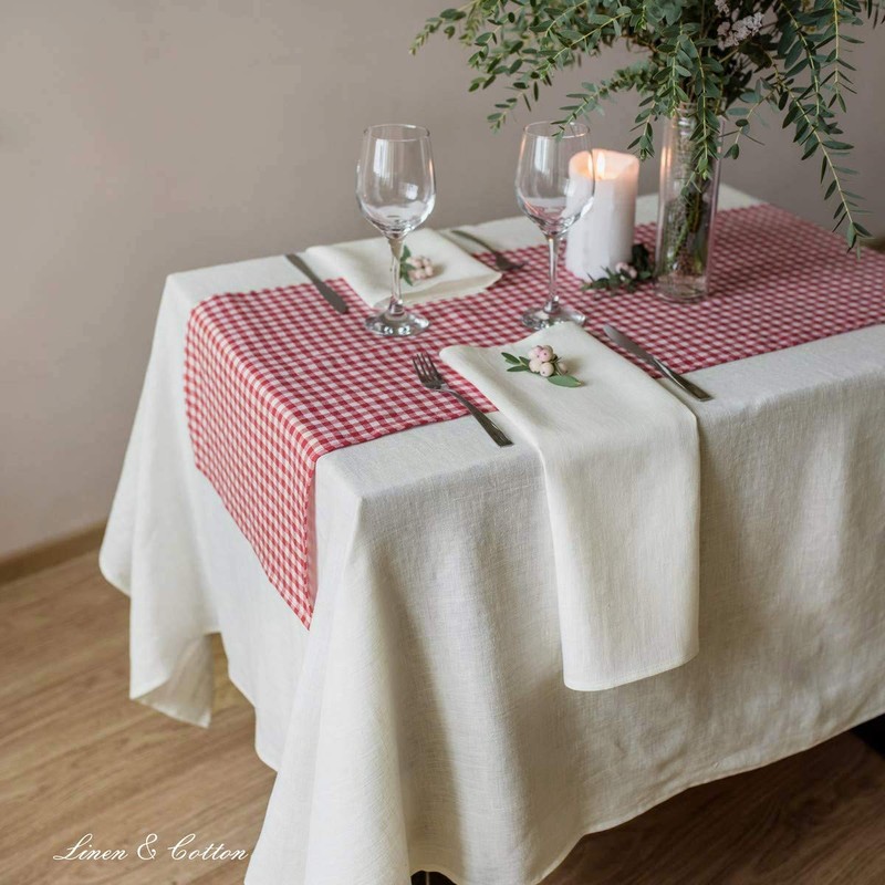 Linen & Cotton Hygge Tablecloth 100% Linen, 140 x 220cm