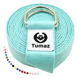 Tumaz Yoga Strap/Stretch Bands [15+ Colors, 6/8/10 Feet Options] with Extra Safe Adjustable D-Ring Buckle, Durable and Comfy Delicate Texture - Best for Daily Stretching, Physical Therapy, Fitness