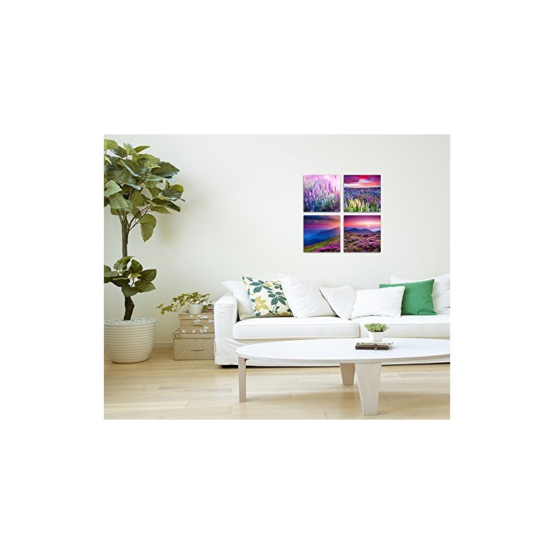 4 Picture Set Each 40 x 40 cm lavender –
