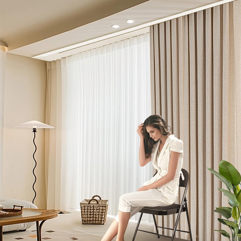 Double Row Curtain Track, Silent Heavy Duty Curtain Track Rail