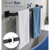 5-Piece Matte Black Bathroom Towel Bar Set,24" Bathroom Hardware Kit