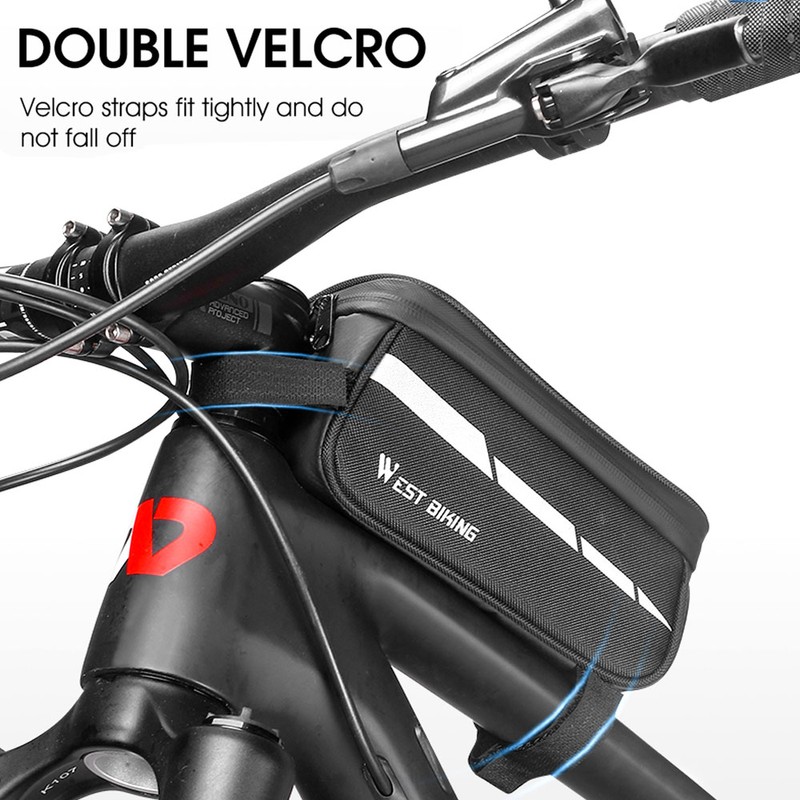 1L Bicycle Bag Reflective Bike Frame Fronttube Bag Touchscreen Mobilephone