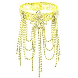 Arras Creations Trendy Fashion Flower Drape Arm Cuff/Bracelet/Anklet for Women / AZABRH515-GCL