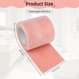 Waterproof Membrane Band Roll 5 In x 50 Ft, 22 Mils Thick Shower Tile Underlayment Seam Tape,Polyethylene Fabric Waterproofing Membrane for Bathroom Walls, Floors, Sauna, Steam Room, Wet Areas