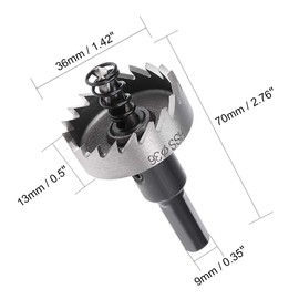 sourcingmap 36mm High Speed Steel HSS Drill Bit Hole Saw Cutter for Metal Alloy Wood