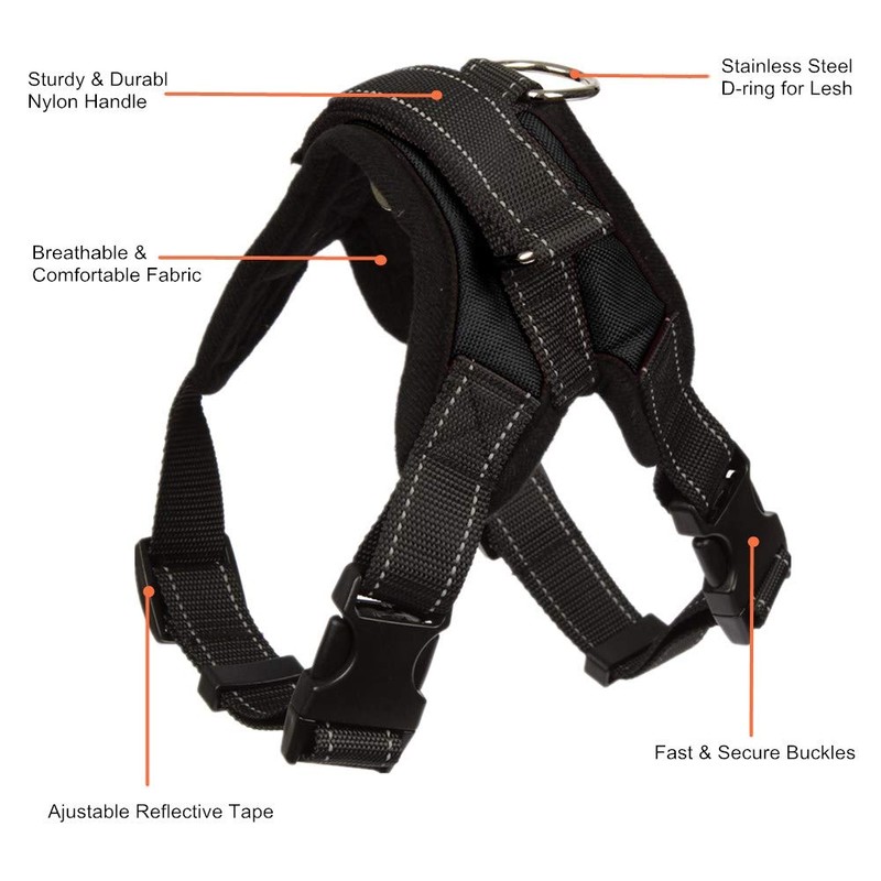 FUNKEEN PET HOUSE Soft Padded Dog Harness Adjustable No Pull