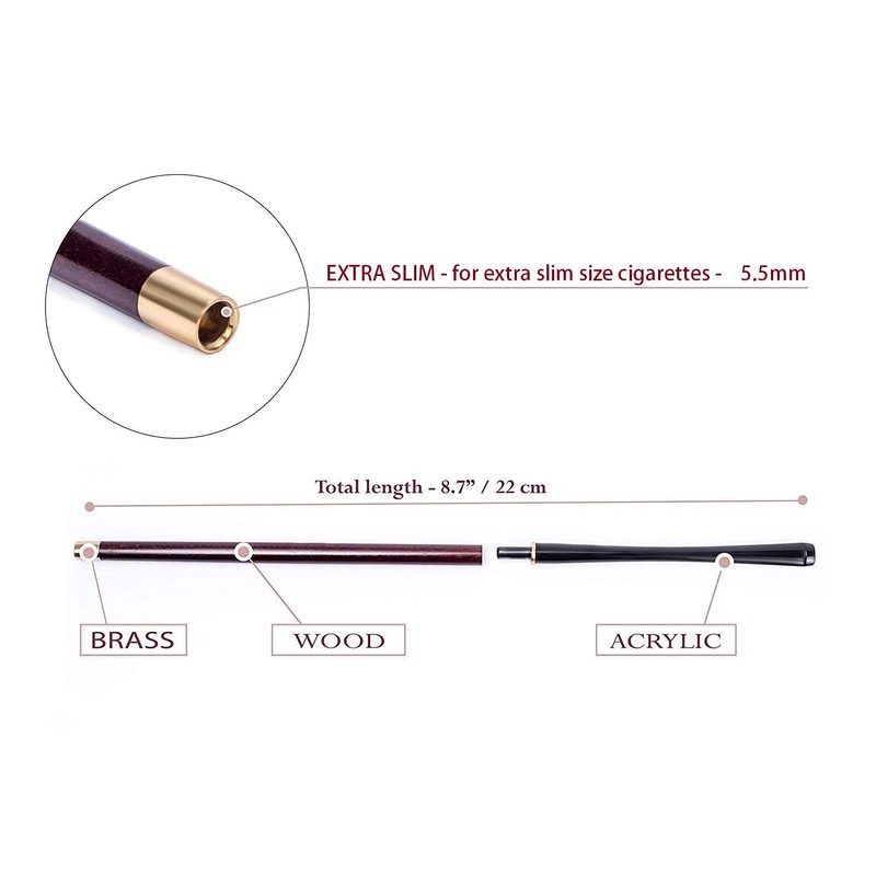 Dr. Watson - 22 cm extra langer Zigarettenspitze aus Holz,