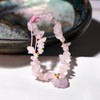 Jewever Chip Reiki Raw Amethyst Rose Quartz Crystal Bracelet for