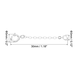 PATIKIL 1 Inch S925 Silver Necklace Extender, 3 Pack Gold Plated Chain Extenders Extension for Necklaces Bracelet Jewelry Making, Platinum