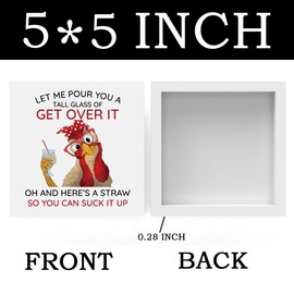 Rooster Decor Motivational Decor Rooster Kitchen Decor Inspirational Desk Decor Office Decor for Women Farm Animal Decor Wooden Box Decor Sign for Home Bedroom Classroom Shelf Table Decor