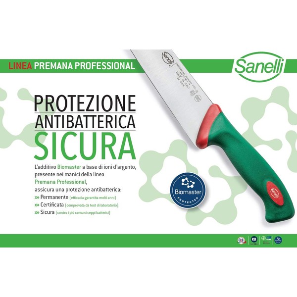 Sanelli Premana Butcher Boning Knife, Stainless Steel, Green, 16 cm