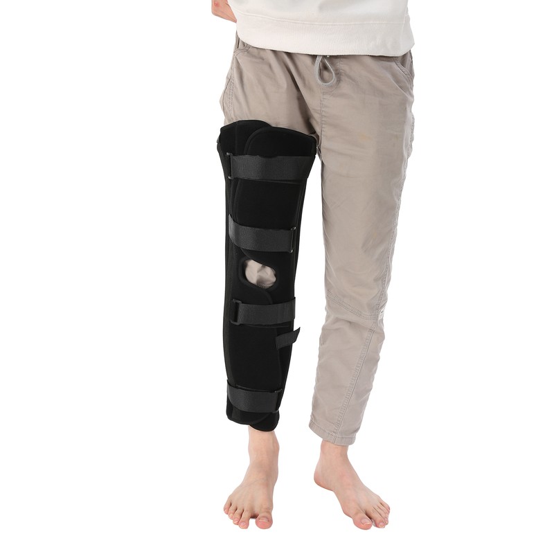 Knee Immobilizer One Piece Lightweight Steel Plate Supports Adjustable Comfortable