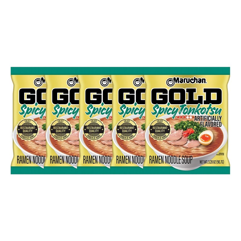 Maruchan Gold Spicy Tonkotsu Craft Ramen Noodles, Restaurant Quality Instant