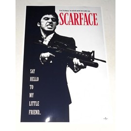 Cleveland Vinyl SCARFACE 1983 Poster Al Pacino Tony Montana white/black 19"x13" Brian De Palma
