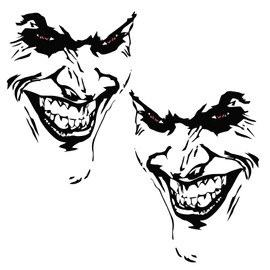 Finest Folia Joker Sticker 10 x 7 cm Why So Serious Lettering Saying Vehicle Decor Film for Car Bus Caravan Car Accessories Car Sticker Clown (Black Gloss, K059 + K060 2 x Joker)