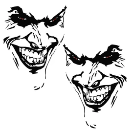 Finest Folia Joker Sticker 10 x 7 cm Why So Serious Lettering Saying Vehicle Decor Film for Car Bus Caravan Car Accessories Car Sticker Clown (Black Gloss, K059 + K060 2 x Joker)