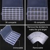 Niboken Plastic Sorting Boxes for Small Parts, 36 Removable/Adjustable Compartments