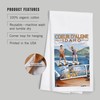 Lantern Press Coeur d'Alene, Idaho, Water Skiing Scene (100% Cotton