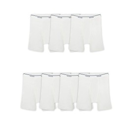 Fruit of the Loom Men's Coolzone Boxer Briefs, Moisture Wicking & Breathable, Assorted Color Multipacks, 7 Pack-White, Large