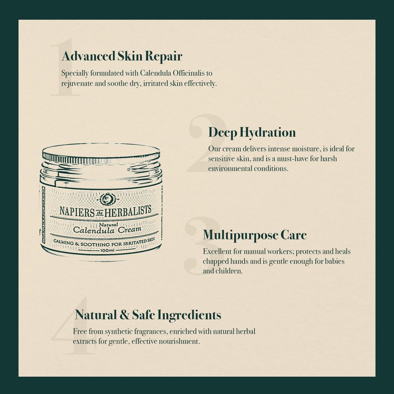 Napiers Calendula Flower Skin Cream - Natural & Gentle Moisturiser