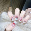 Christmas Press on Nails Short Length Glossy Acrylic Square Shaped