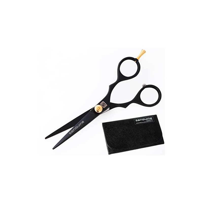 Professional Moustache Grooming Scissors, Extremely Sharp – Black, 14 cm, with Case