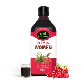 Elixir Women – Herbal Food Liquid Supplement with Hawthorn, Chamomile & Cranberry – 250ml – Vegan, Gluten-Free, Natural Antioxidant Support