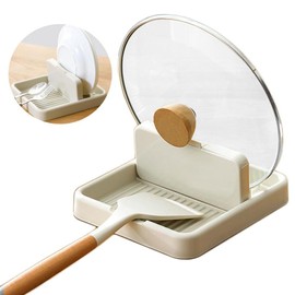 Spoon Rest with Pot Lid Holder for Stove Top, Utensil Rest & Spoon holder for Kitchen Counter, Stove Top, Heat Resistant Kitchen Utensil Holder for Spatulas Holder, Pot Lid, Tongs, Ladles