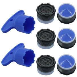 Moicstiy 6 Pcs Faucet Aerator M18.5, Aerator Replacement for Sink Faucet Flow Restrictor, Faucet Cache Aerator with 2 Pcs Key Removal Wrench Tool (18.5mm)