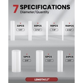 Eventronic 4:1 Heat Shrink Tubing Kit - 400 Pcs Adhesive Lined, Wire Shrink Wrap Tubing, Marine Grade Industrial Heat-Shrink Tubing, Clear