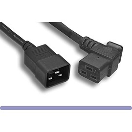 RiteAV - Heavy Duty 12 AWG Right Angled C19 / C20 Universal Jumper Power Cord (Black (6ft) 2 Meter)